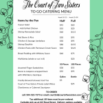Catering Menu Now Available